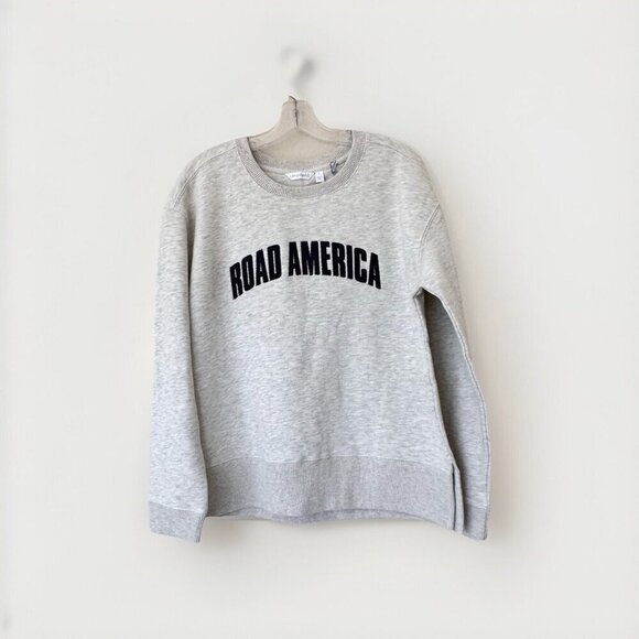 Camp David L Oatmeal gray Road America crewneck graphic sweatshirt - Picture 1 of 8
